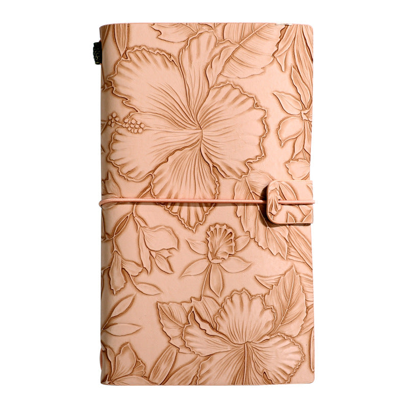 Pink 2-Pack Vintage Floral Embossed PU Leather Journals - 192 Pages Each