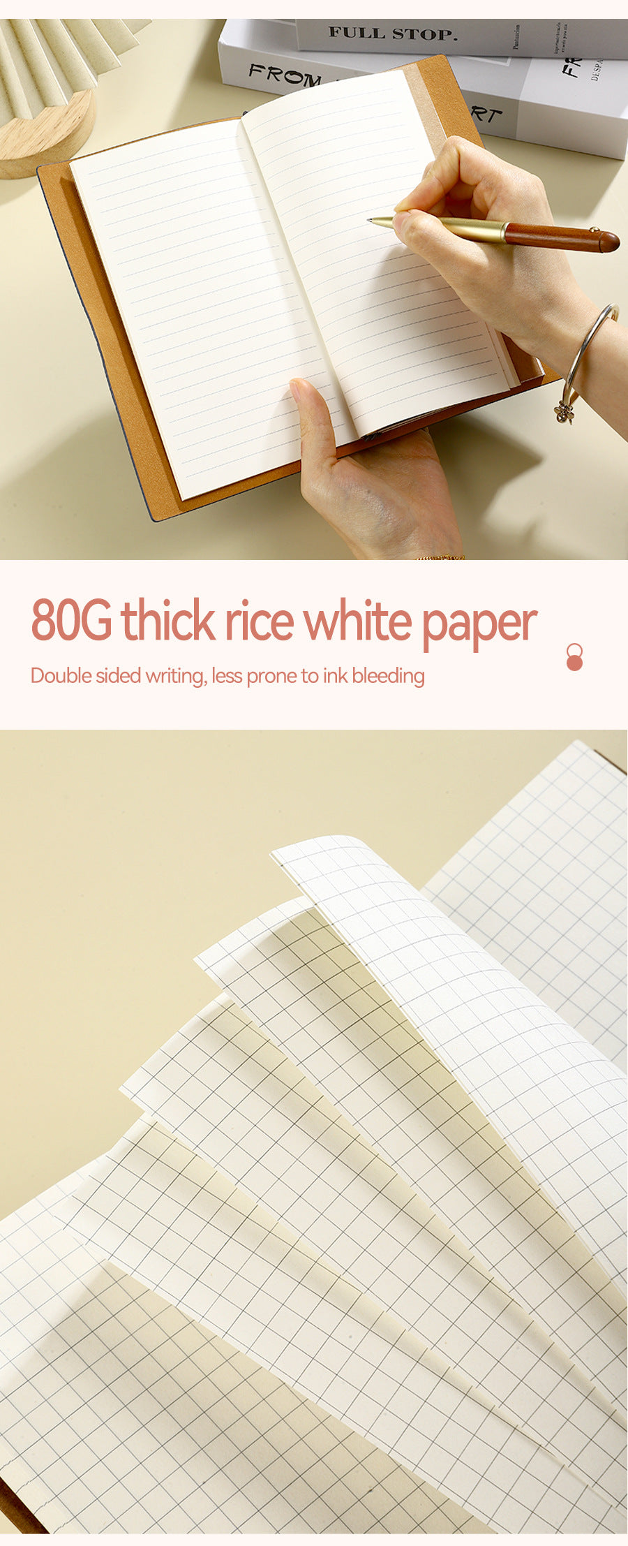 Dark blue 2-Pack Vintage Floral Embossed PU Leather Journals - 192 Pages Each