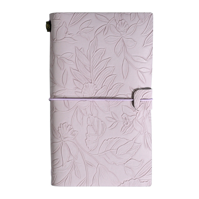 Purple 2-Pack Vintage Floral Embossed PU Leather Journals - 192 Pages Each